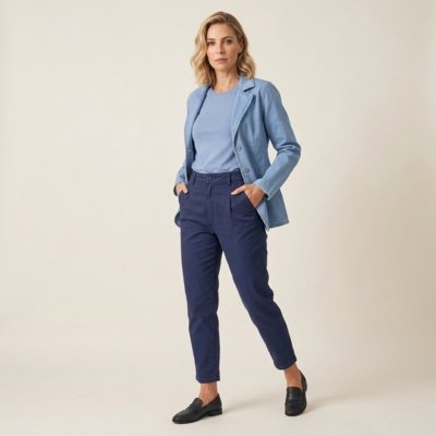 Calça Jeans Color Lola Mom Marinho