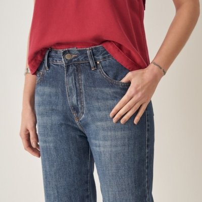 Calça Jeans Pantacourt Reta