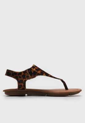 Rasteira Bottero Animal Print Onça Caramelo