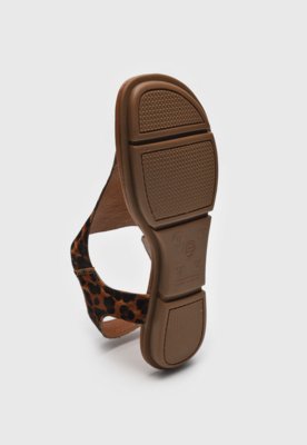 Rasteira Bottero Animal Print Onça Caramelo
