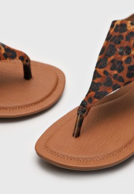 Rasteira Bottero Animal Print Onça Caramelo