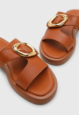 Rasteira Feminina Bottero Fivela Caramelo