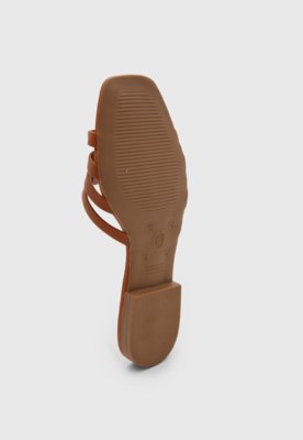 Rasteira Feminina Bottero Tiras Entrelaçadas Caramelo