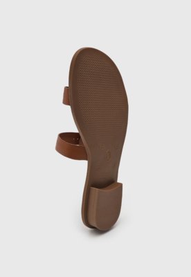 Rasteira Feminina Bottero Tiras Fivela Caramelo