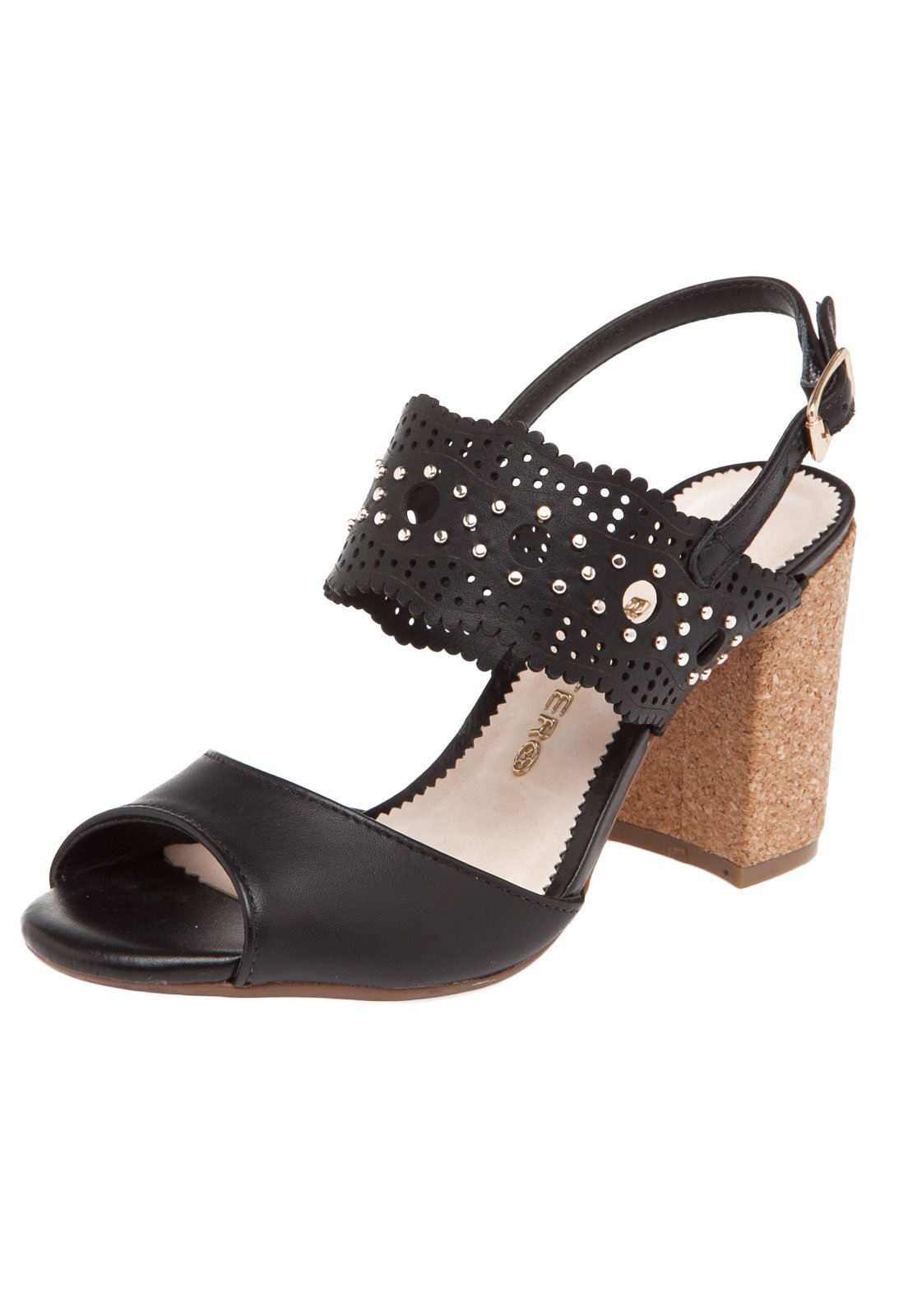 scarpin couro bottero lasercut preto