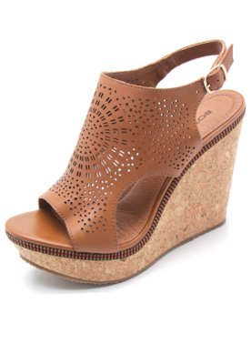 Sandália couro hot sale bottero lasercut caramelo