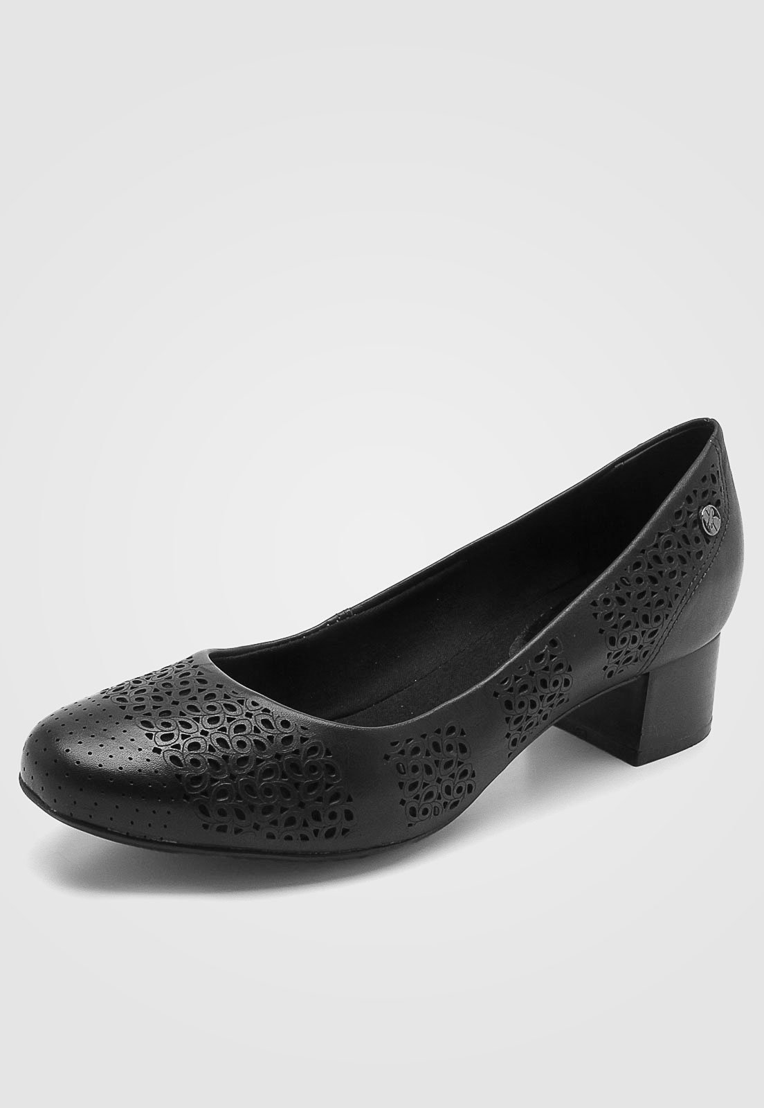 scarpin couro bottero lasercut preto