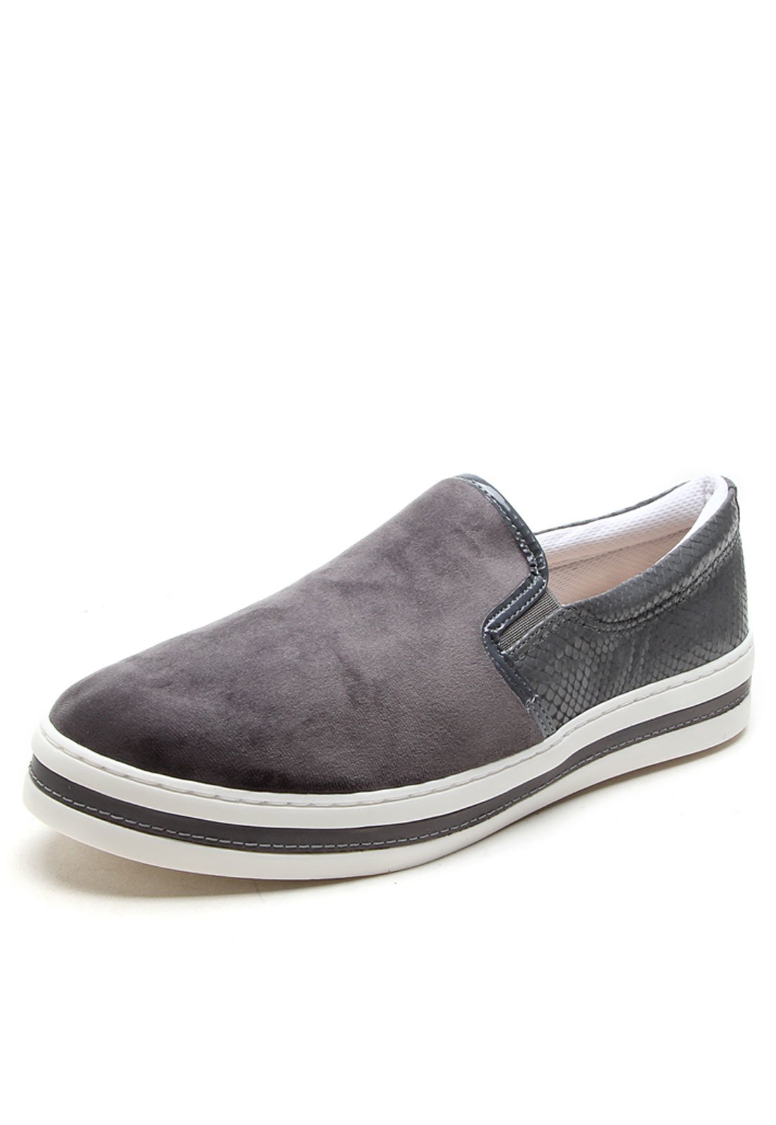 slip on feminino cinza