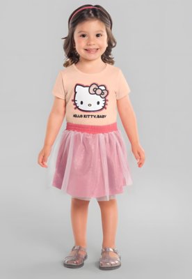 Conjunto Infantil Brandili Hello Kitty Rosa