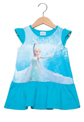 Vestido Longo Brandili Frozen Elsa Infantil Azul-Marinho - Compre Agora