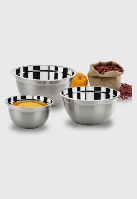 Conjunto De Tigelas Inox Brinox Suprema 3 peças Cinza Menor preço em Conjunto De Tigelas Inox Brinox Suprema 3 peças Cinza