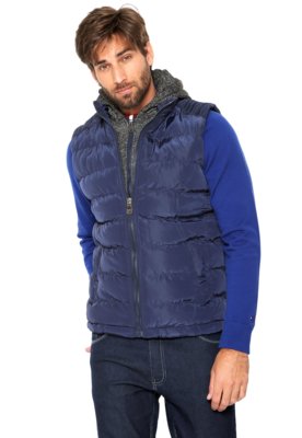 Colete Puffer Broken Rules Matelassê Azul Menor preço em Colete Puffer Broken Rules Matelassê Azul