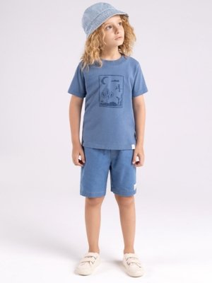Bermuda Infantil Bugbee em Jeans Moletom
