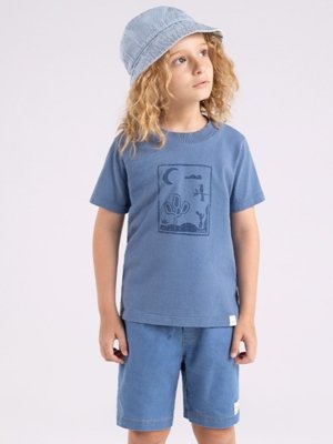 Bermuda Infantil Bugbee em Jeans Moletom