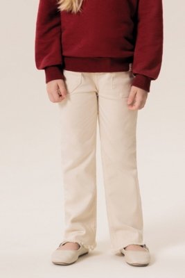Calça Infantil Bugbee Straight em Sarja com Elastano