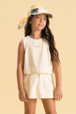 Conjunto Infantil Bugbee Menina Liso de Algodão com Lyocel