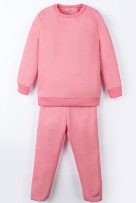 Conjunto Infantil Bugbee Menina em Moletom Rosa Pliê