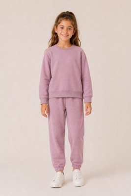 Conjunto Infantil Bugbee Menina em Moletom Roxo