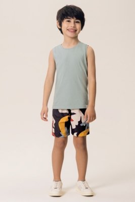 Conjunto Infantil Bugbee Regata em Malha e Bermuda em Microfibra