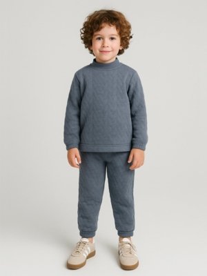 Conjunto Infantil Bugbee em Malha Texturizada Azul