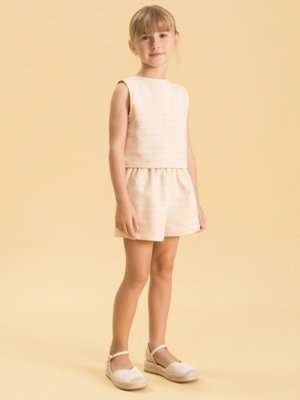 Conjunto Menina Infantil Bugbee Listrado Reversible
