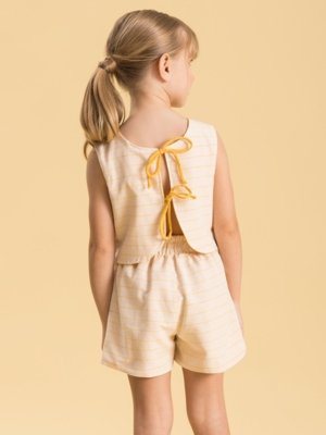 Conjunto Menina Infantil Bugbee Listrado Reversible