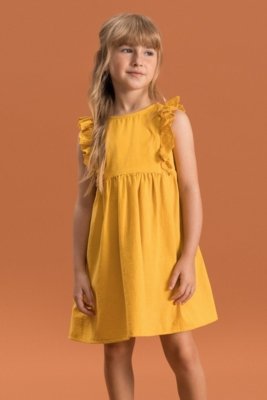 Vestido Infantil Bugbee Liso de Algodão com Lyocel