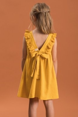 Vestido Infantil Bugbee Liso de Algodão com Lyocel