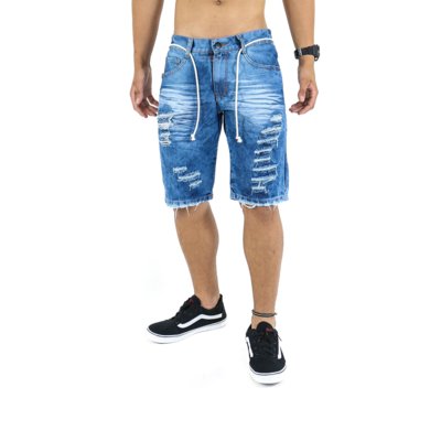 short jeans masculino rasgado branco