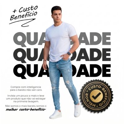 Calça Jeans Masculina Azul Claro Rasgado