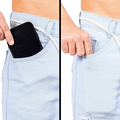 Calça Jeans Masculina Azul Claro Rasgado