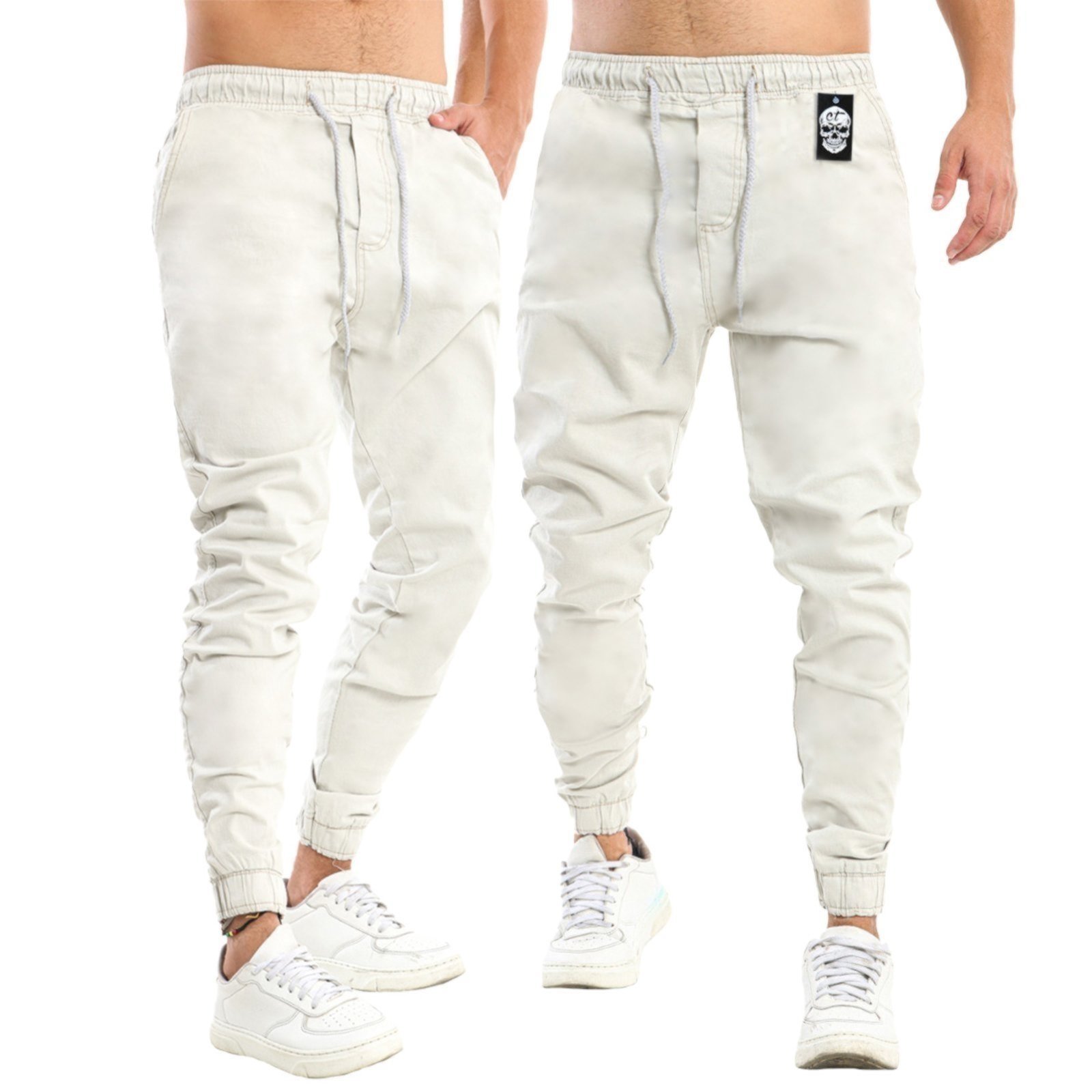 Calça sarja masculina com clearance elastico