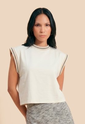 Blusa Moletinho Rib Decote E Cava