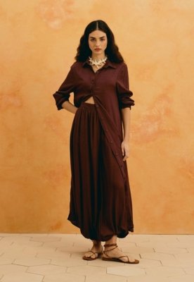 Calça Aladdin Lisa Marrom