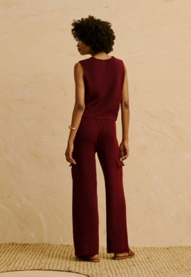 Calça Cargo em Tricot