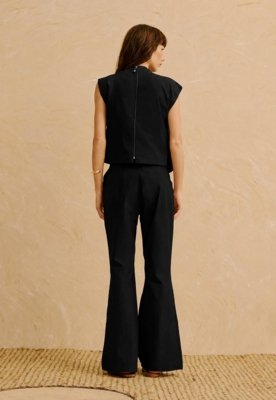 Calça Flare Lisa  Preto