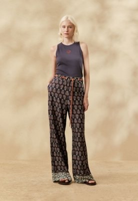 Calça Pantalona Estampada Cielo Inca