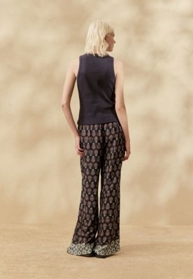 Calça Pantalona Estampada Cielo Inca