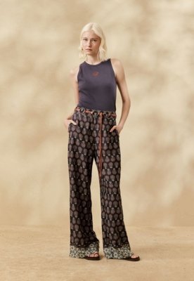 Calça Pantalona Estampada Cielo Inca