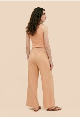 Calça Pantalona Recorte Lisa