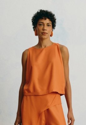 Cropped Liso Básico Laranja