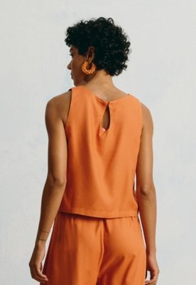 Cropped Liso Básico Laranja