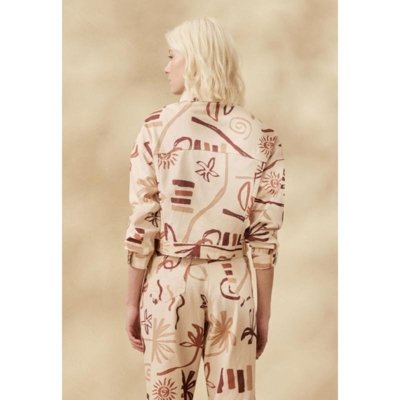 Jaqueta Sarja Estampada Rocca Off-white