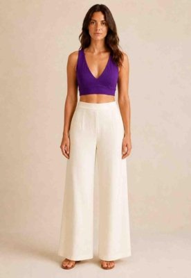 Top Alça Larga Liso Roxo
