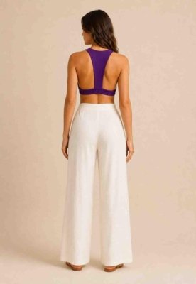 Top Alça Larga Liso Roxo