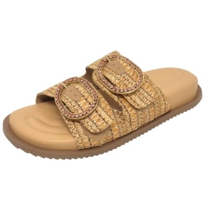 Chinelo Slide Fácil Calce Strass Moderno Conforto Cacci