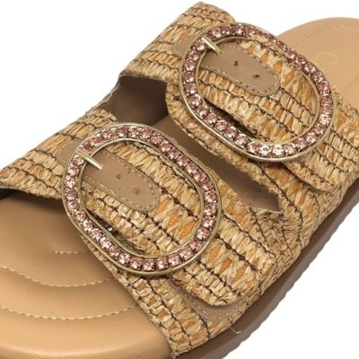 Chinelo Slide Fácil Calce Strass Moderno Conforto Cacci