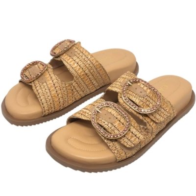 Chinelo Slide Fácil Calce Strass Moderno Conforto Cacci