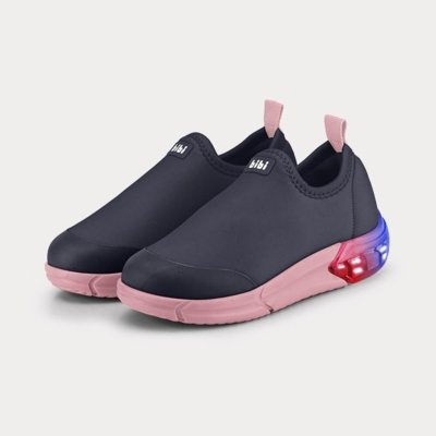 Tênis Infantil Bibi Space LED Azul Marinho com Rosa 21
