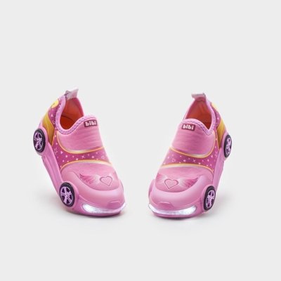 Tênis Infantil com LED Bibi Turbo Rosa 22
